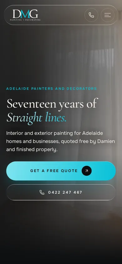 DMG Painting and Decorating website on a phone